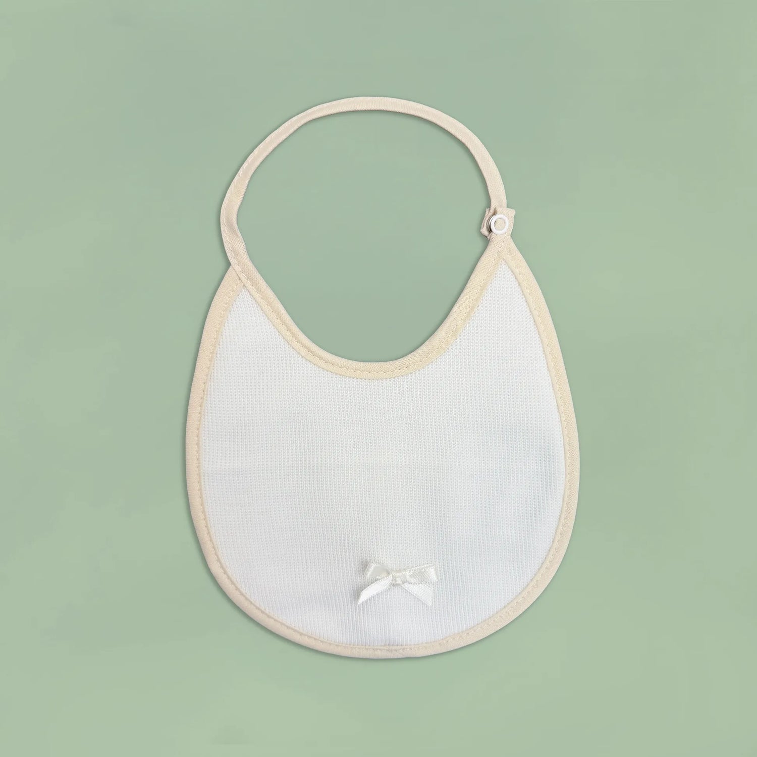 Babero liso con lacito perla