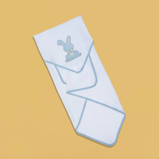 Paño para eructar con motivo de conejo waffle azul