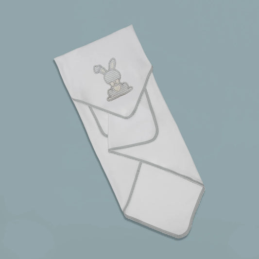 Paño para eructar con motivo de conejo waffle gris