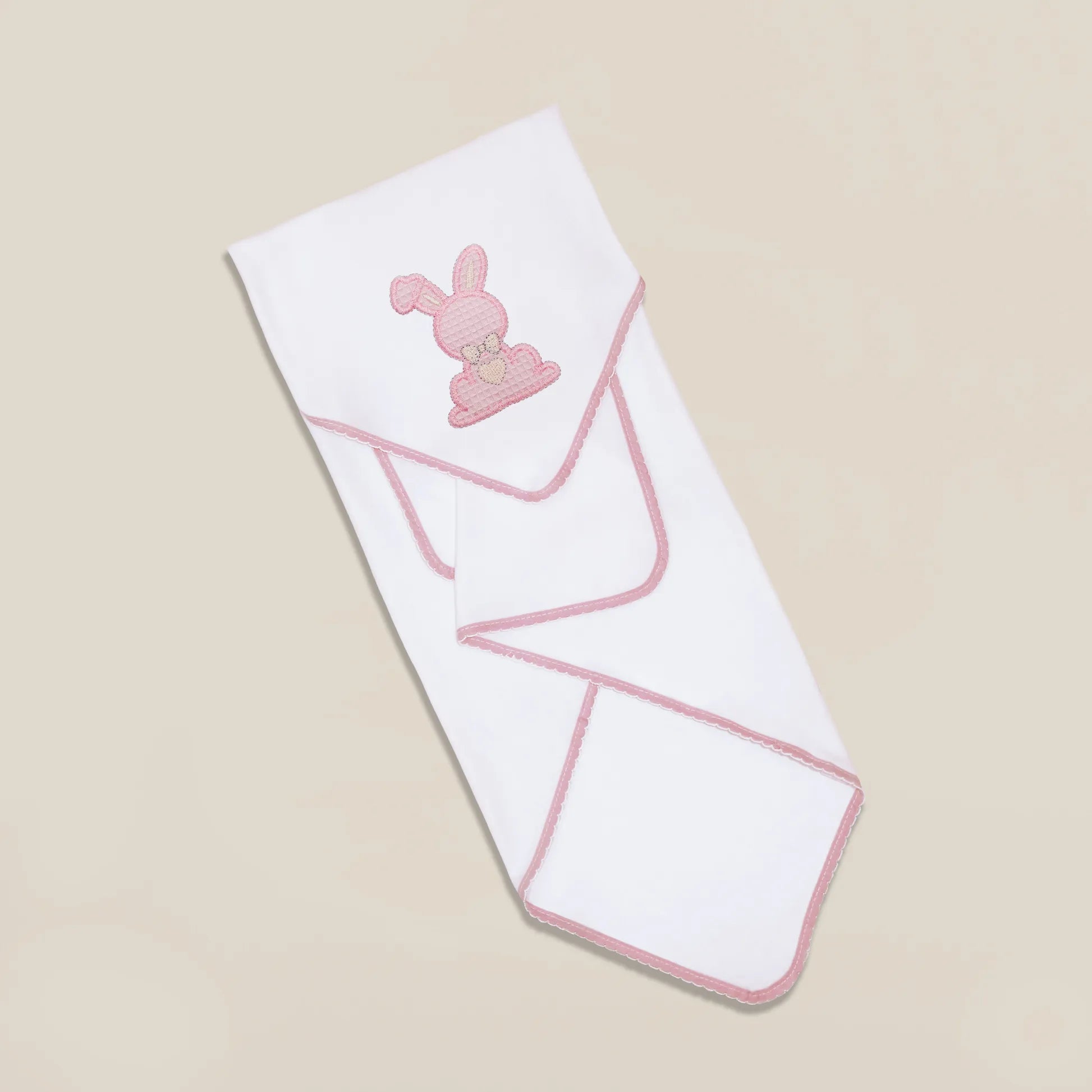 Paño para eructar con motivo de conejo waffle rosa