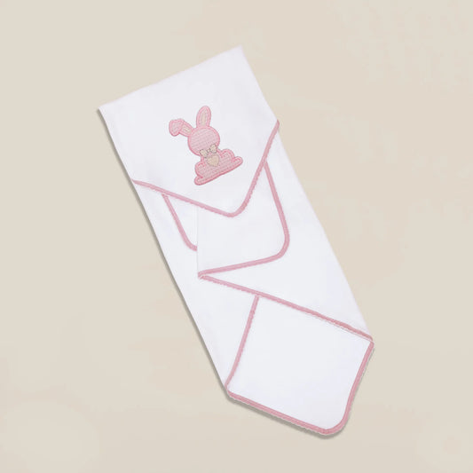 Paño para eructar con motivo de conejo waffle rosa