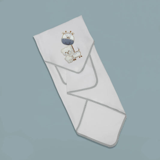 Paño para eructar con motivo de jirafa y osito gris