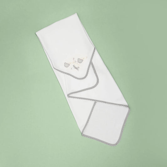 Paño para eructar con motivo de ositos con lunares gris