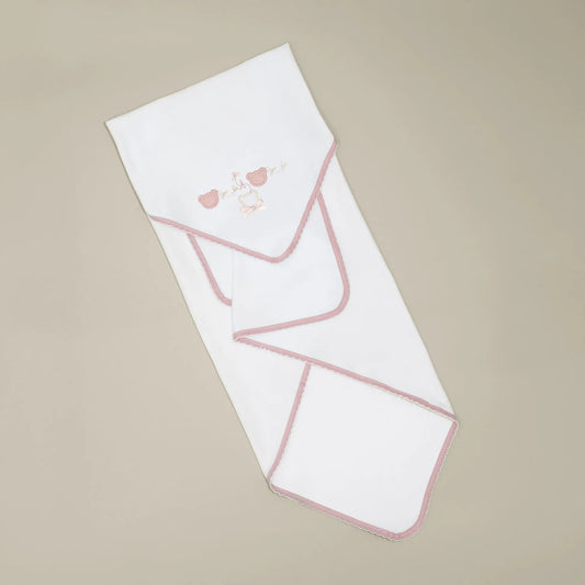 Paño para eructar con motivo de ositos con lunares rosa